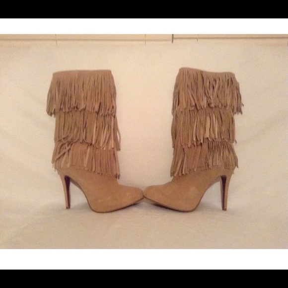 Sergio Zelcer New Fringed Boots MidCalf Suede 9BM - Picture 5 of 8
